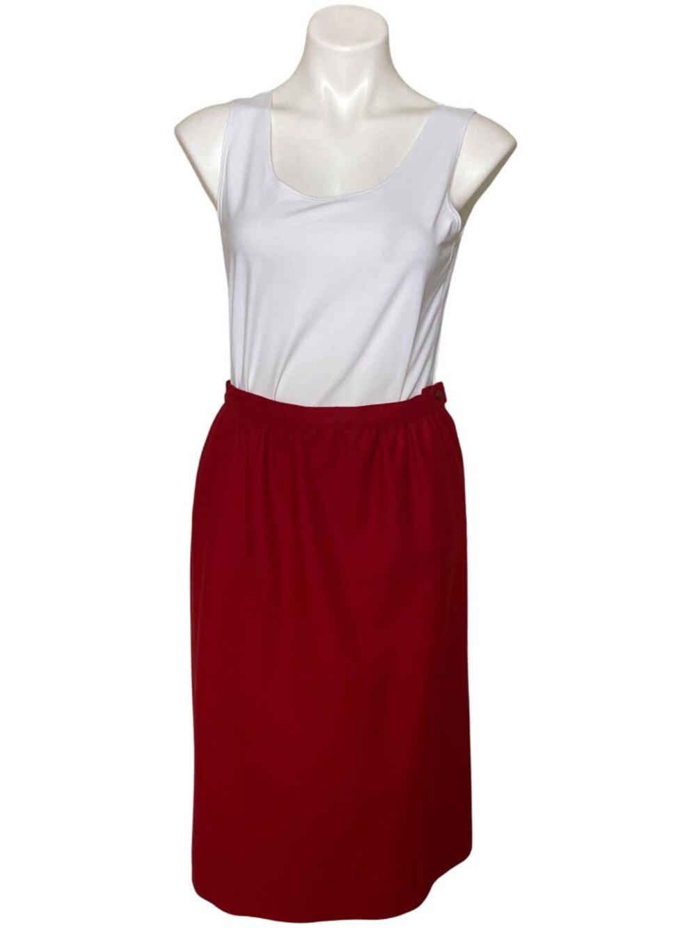 Pendleton Women's Red Vintage Pencil Skirt, 100% Virgin Wool Lined Size 10